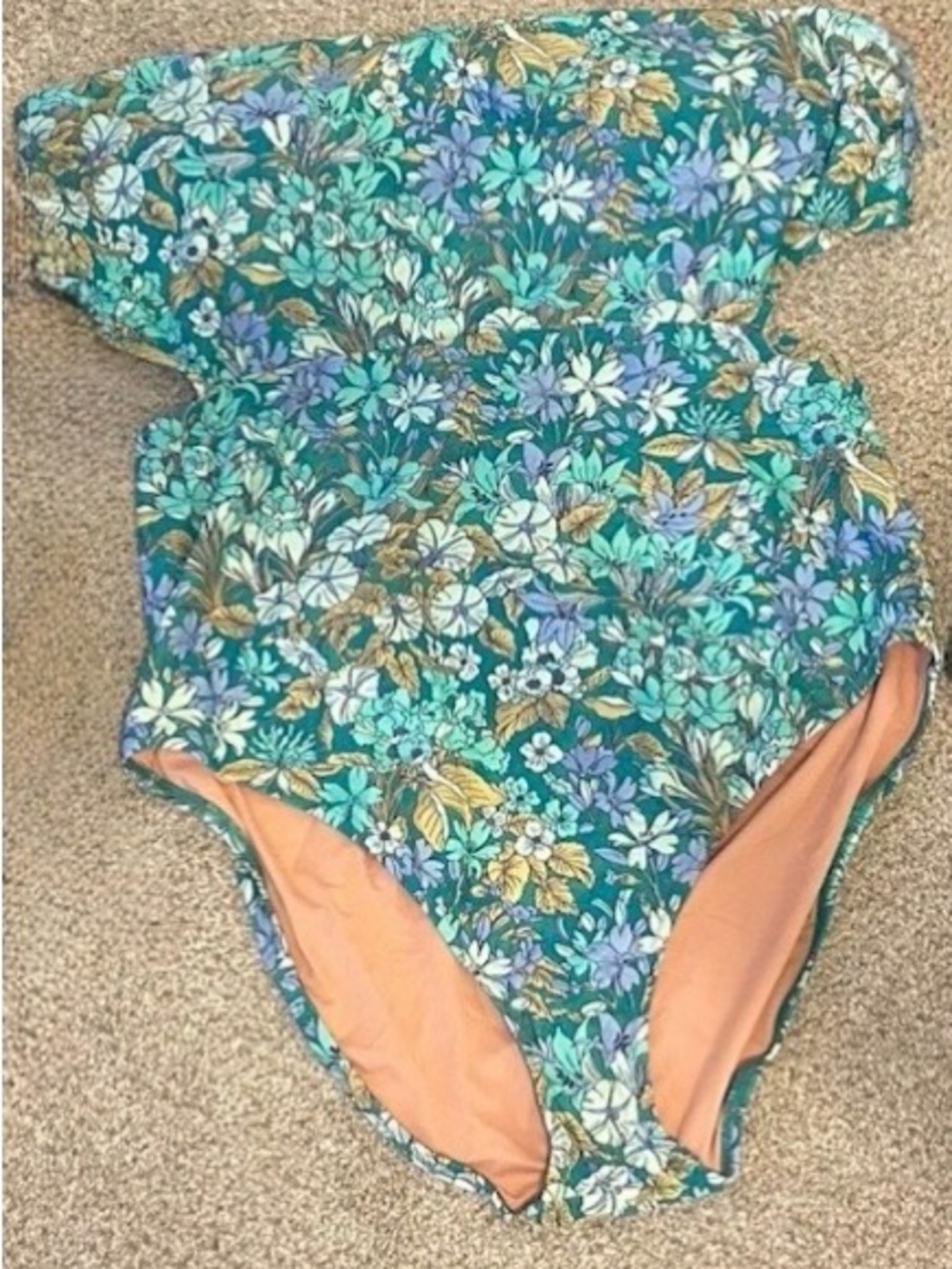 J. Crew Floral One-Piece Swimsuit in Teal floral pattern NWT retail $109